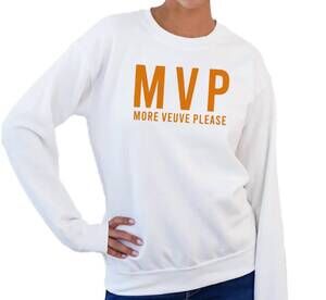 NEW TOSS DESIGNS more veuve please sweatshirt in white
